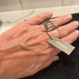 Chicos Chunky Silver Ring New Size 8